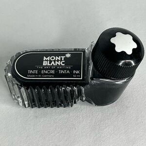 Mont Blanc 52ml Vintage Fountain Pen Glass Inkwell.Made West Germany Black. Used